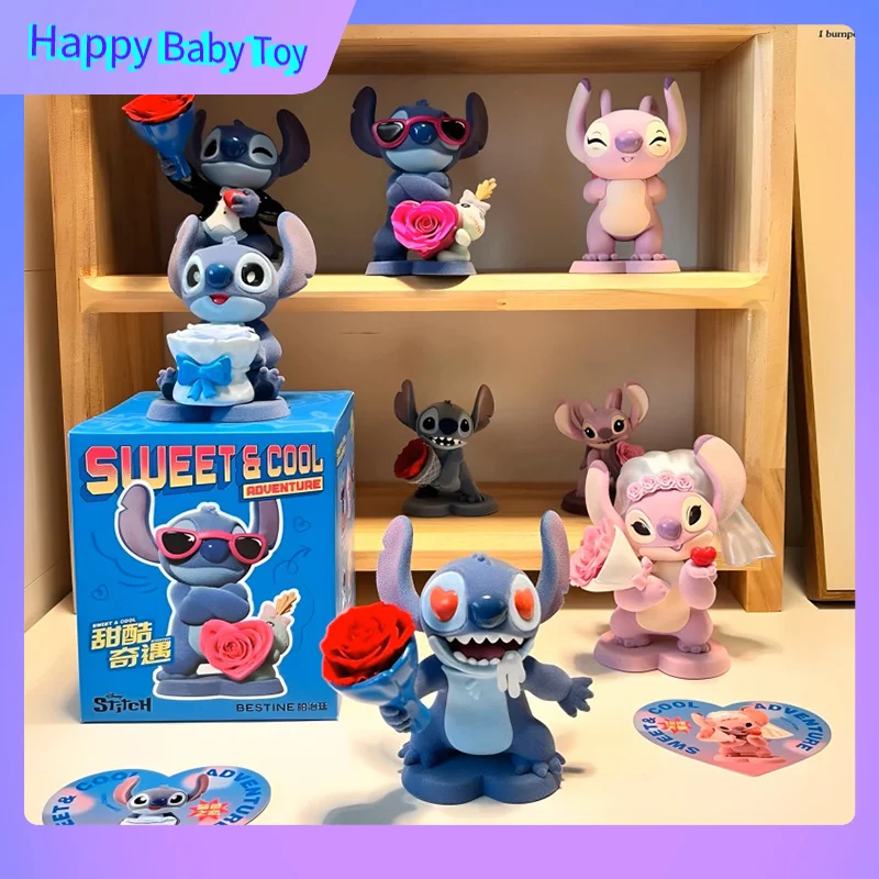 

100%Genuine Disney Stitch Sweet And Cool Adventure Series Blind Box Anime Action Figure Cute Doll Desktop Ornament Collection
