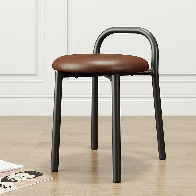 Soft Round Stool Modern Dining Chair Makeup Stool Creative Compact Footrest for Home Decor Barstools Metal Outdoor Chair Pratica