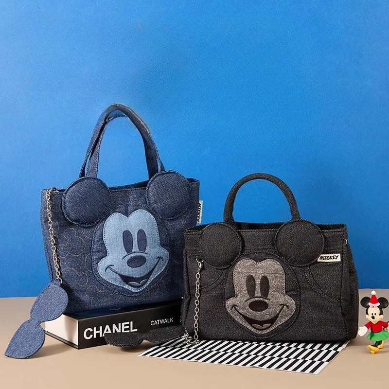 

Disney Mickey Mouse Licensed Denim Crossbody Bag Adjustable Strap Casual Shoulder Bag for Women Men, Multicolor Options