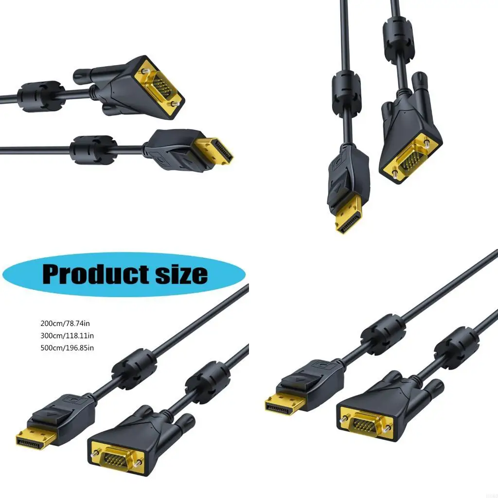 

DisplayPort для кабельного кабеля VGA Усиленный корпус из ПВХ и двойные кольца подавления шума для непрерывного сигнала H8WD