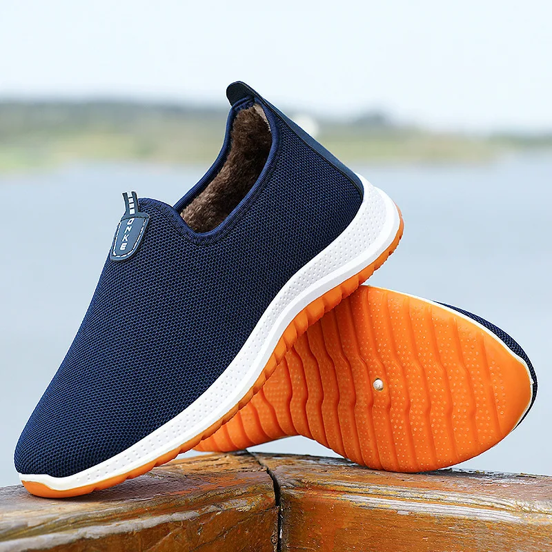 Winter 2023 New Thickened Dad Cotton Shoes for Men, Middle and Elderly, Breathable and Warm