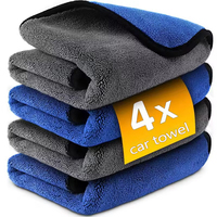 1/3/6pcs Microfiber Car Washing Towel Soft Quick Drying Windows Mirrors Wiping Rags Home Double Layer Cleaning Cloths