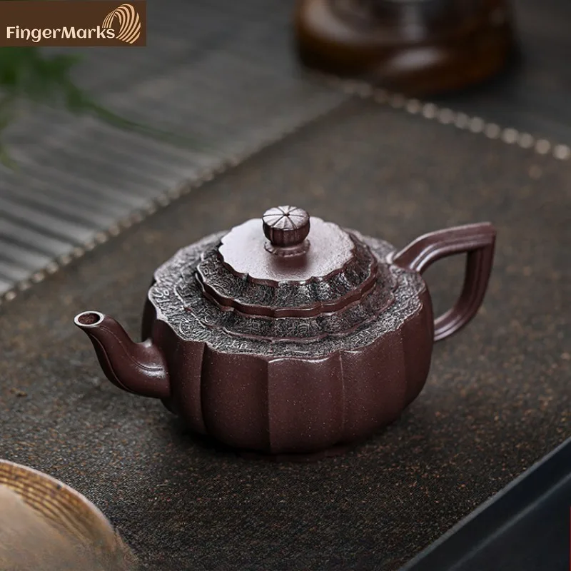 

300ml | Authentic Yixing Zisha Teapot | Jin Wen Yu Wan - Zi Ni