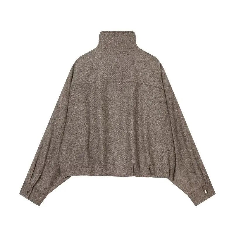 شتاء جديد المرأة الطيار Jaet معطف القماش القطني نمط الوقوف طوق منتفخ ملابس خارجية ort طول سستة إغلاق طويل Sve #2