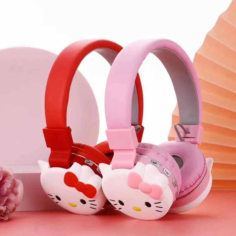 

Симпатичные Bluetooth-наушники Hello Kitty, беспроводные наушники, аниме мультяшная стереогарнитура, наушники с микрофоном, модные подарки Hottie Y2k