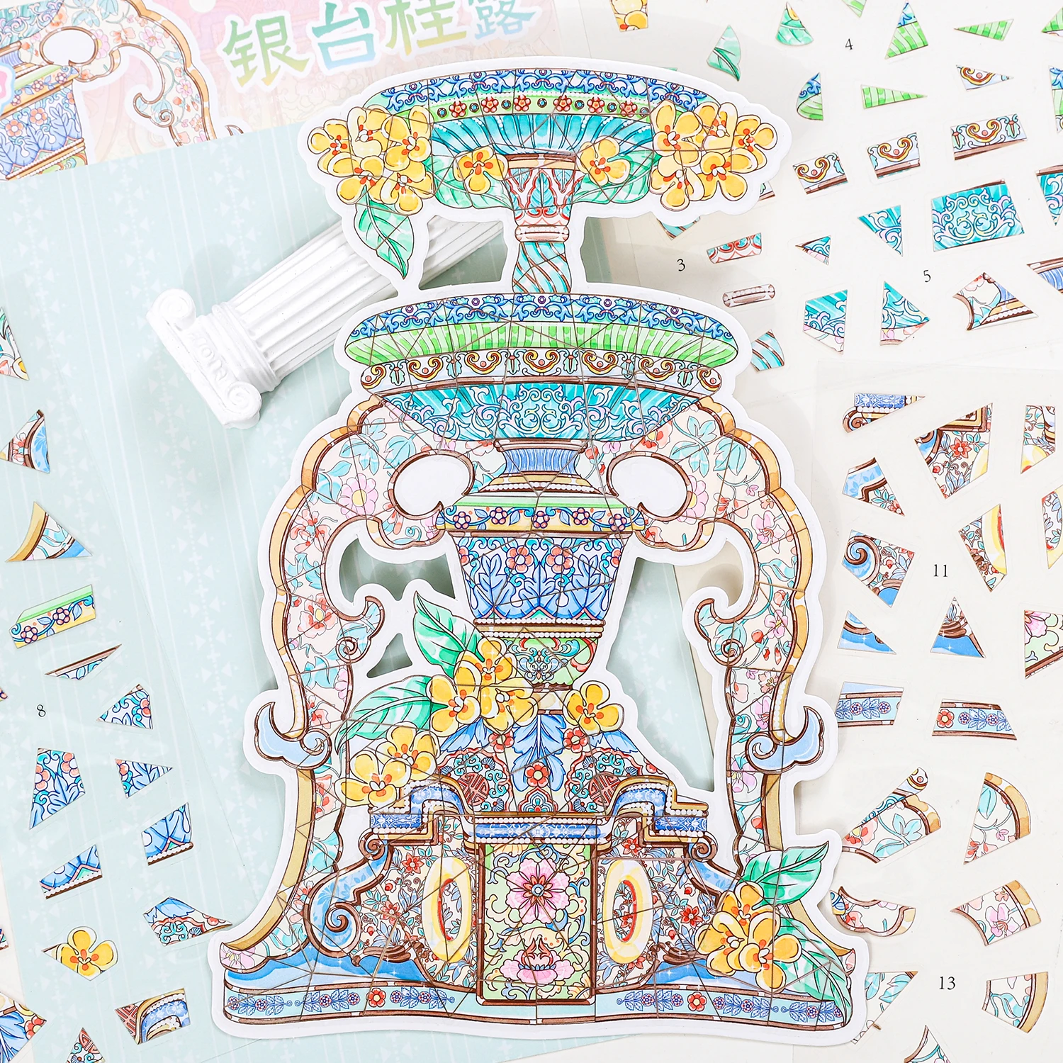 Kawaii Antique puzzle 3D Cloud River Pillow  Landscape Sticker  DIY Pocket Cabin Scene Christmas gifts ﻿