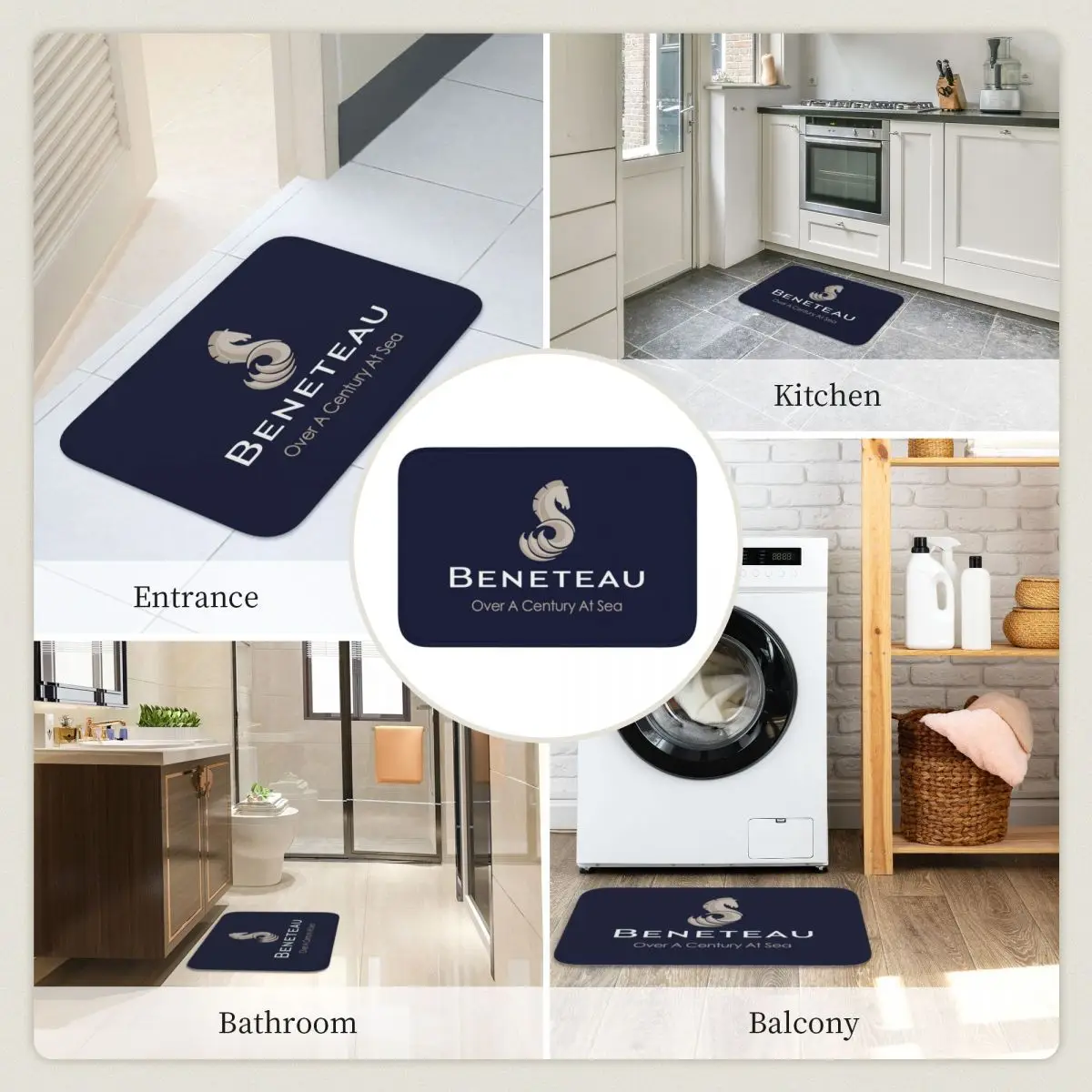 Beneteau Sailboat Sailing Yacht Doormat Kitchen Entrance Home Floor Mat Non-slip Carpet Rug for Balcony Footpad Mats