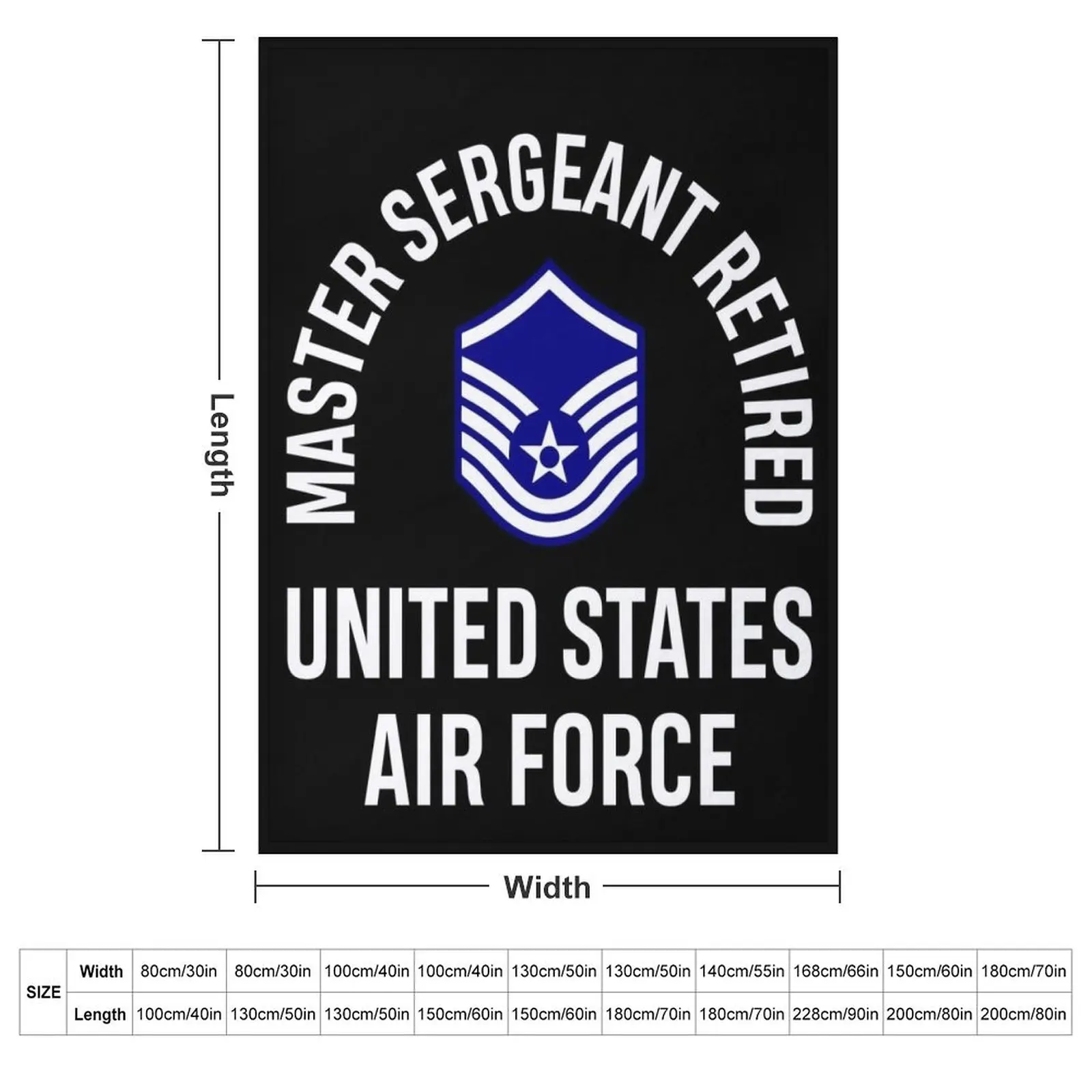 Master Sergeant Retired United Sates Air Force Retirement Throw Blanket Camping For Decorative Sofa christmas gifts Blankets