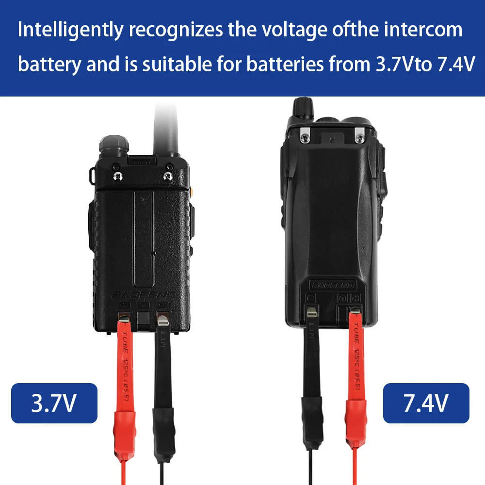 Baofeng-Cable cargador USB Universal para walkie-talkie, Radio bidireccional con luz indicadora de 3,7-7,4 V, para BF-888S, UV-5R, UV-82