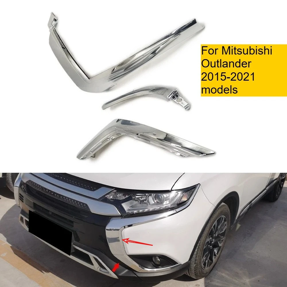 

3PCS For Mitsubishi 2015-2021 Outlander replacement front bar trim front bar bright bar shell front electroplating strip