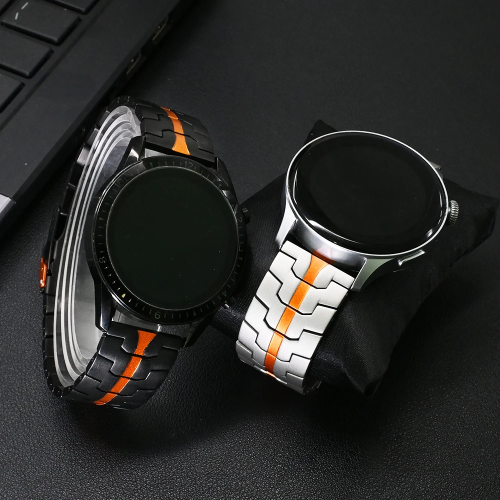 Cinturino universale 20/22mm per Samsung Galaxy 7/6/5/4 44mm 40mm cinturino da uomo in acciaio inossidabile per Huawei GT5 Pro 46mm GT4 5 CORREA