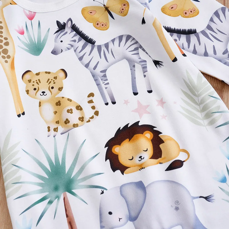 New Designer Clothing 100 cotton spring and fall long-sleeved baby onesies Black and white cows Short Sleeves Fashion