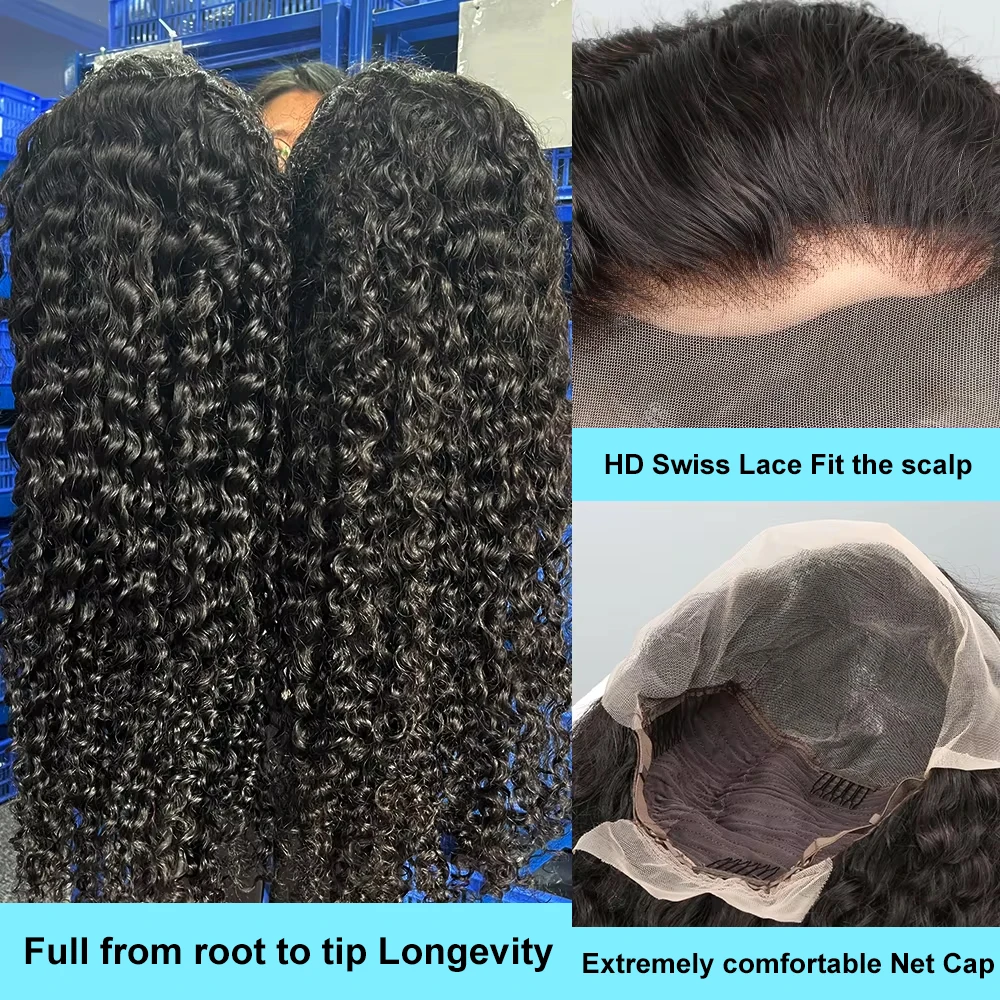 Loose Curly 250% HD Transparent 13x6 Lace Front Wigs Brazilian 5x5 Glueless Closure Wig Human Hair 13x4 Deep Wave Frontal Wig