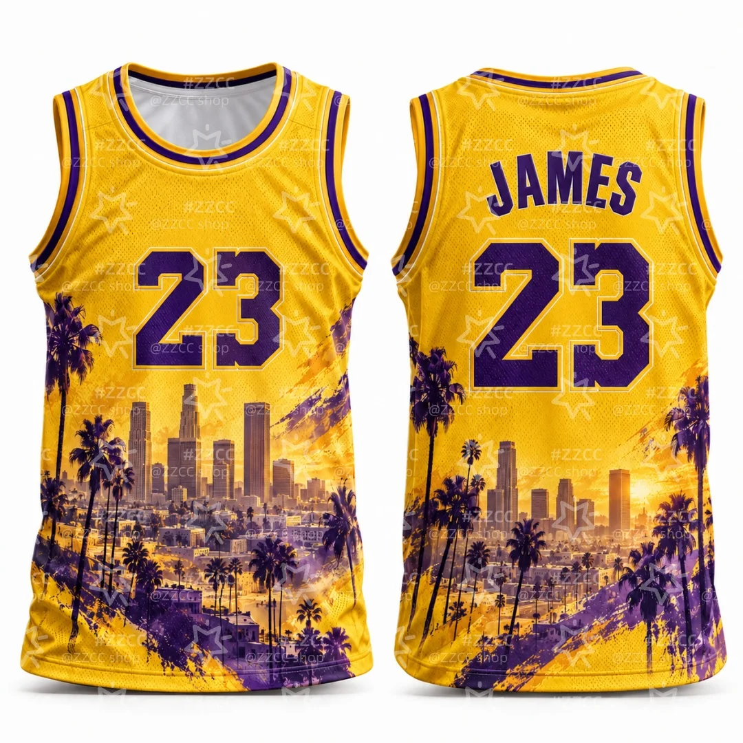 26-27 JAMES #23 Basketball Jersey Tank Top Quick Dry Fan Basketball Vest Sports Men's Women's T-Shirt Kid's Clothing Tee ﻿