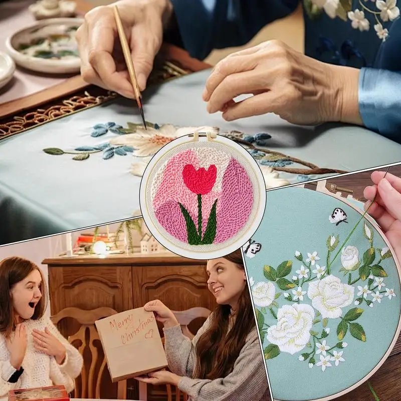 لكمة خياطة عدة زهرة نمط عراف إبرة عدة 20 سنتيمتر/7.87 بوصة لكمة إبرة النسيج الزخرفية لكمة إبرة لوازم ل