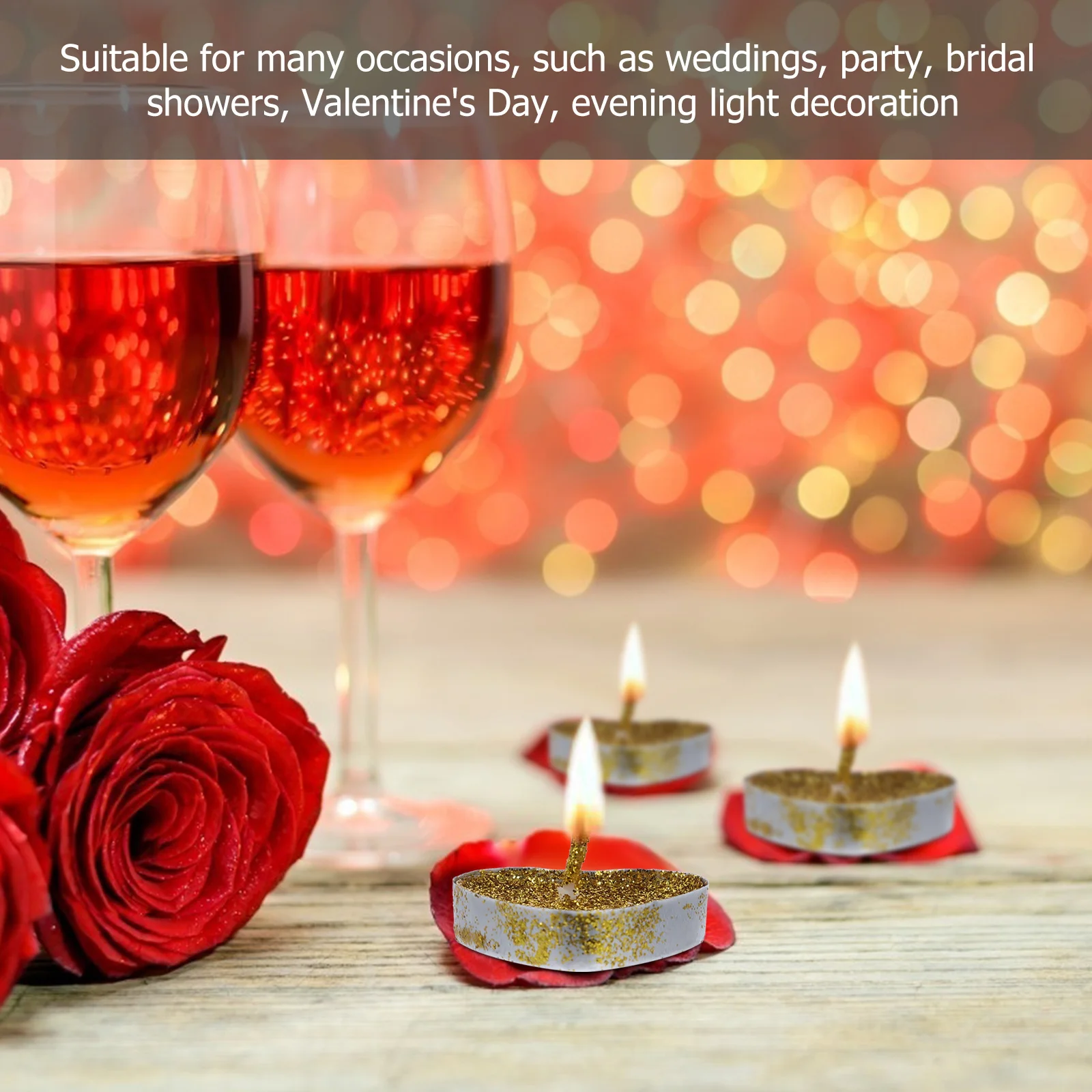 

30Pcs Heart Shape Candles Paraffin Wax Romantic Mini Tealight Candles Smokeless Decoration for Wedding Party Valentine