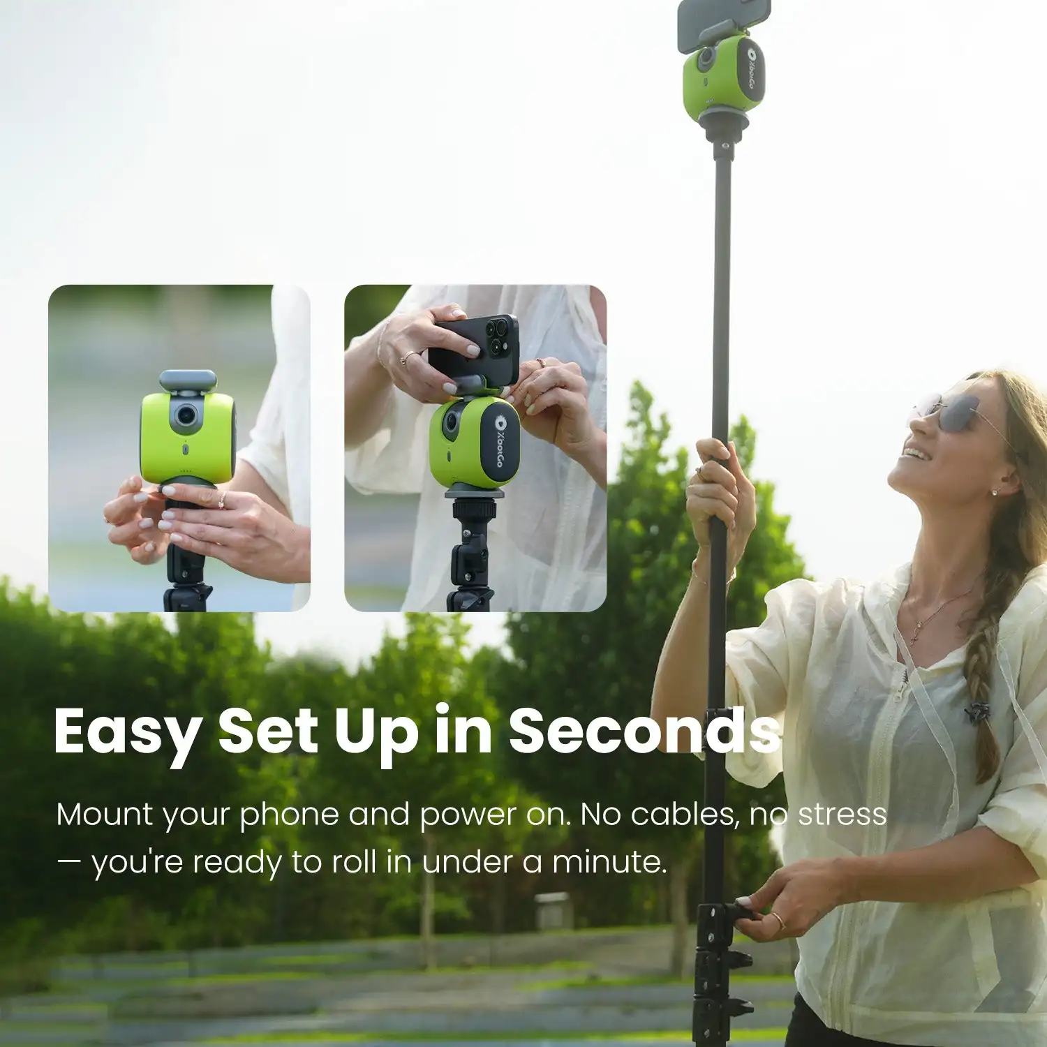 XbotGo Chameleon AI Intelligent Fully Automatic Tracking Panoramic Gimbal Zoom 4K 60Fps Soccer Basketball Tracking Sports Camera