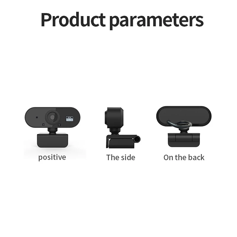 Webcam USB 4K 1080P avec microphone, caméra pour vidéoconférence, pour ordinateur portable et de bureau