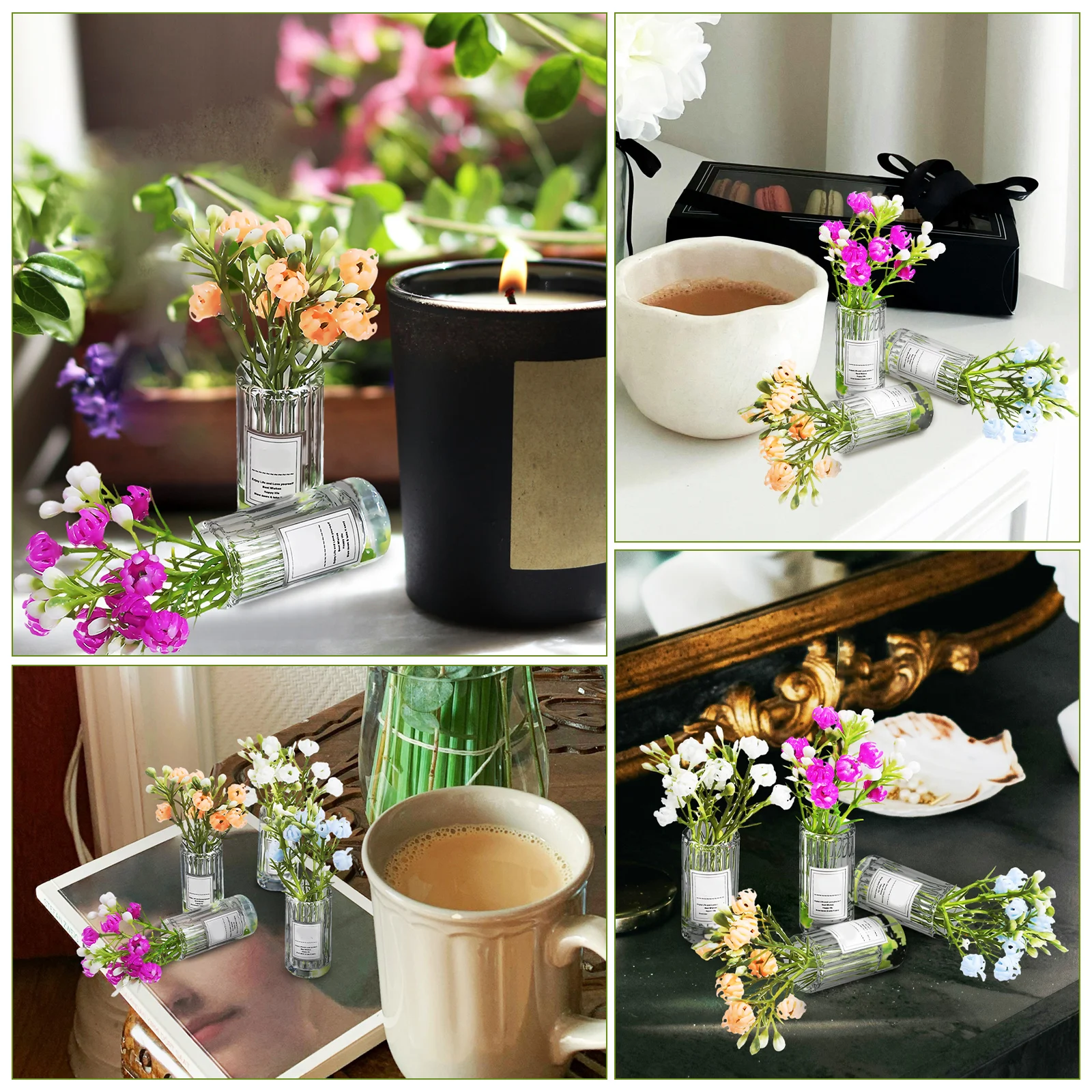 

Miniature Vase Mini Potted Flower Realistic Appearance Versatile Decor Dollhouse Plants Tiny Decoration Artificial Flowers Faux