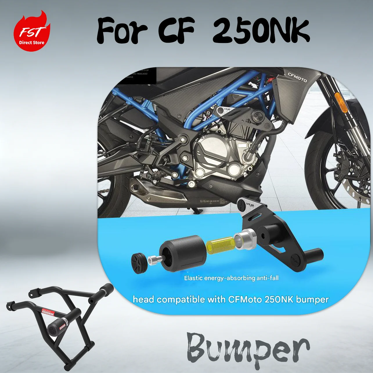 

Elastic Anti-Crash Sliders Engine Guard for CFMOTO 250NK, Motorcycle Bumper Race Bar for Gymkhana & Street