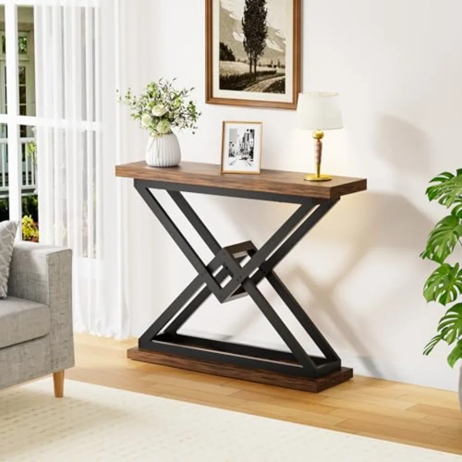 39.4 طاولة وحدة التحكم طاولة المدخل الصناعية تصميم مثلث لغرفة المعيشة طاولات أريكة خشبية لمدخل المدخل بهو م