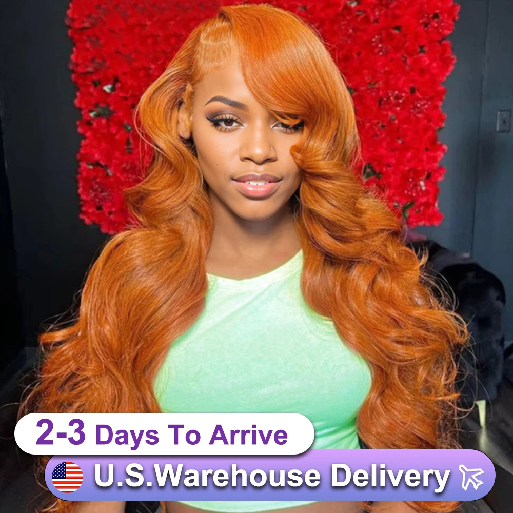 Body Wave Hd Lace 13X6 Wigs Human Hair Orange Ginger Transparent Lace Front Wig13X4 Lace Front Human Hair Wig Hd Lace Frontal