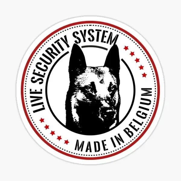 12cm Belgian Malinois Dog Vinyl Sticker LIVE SECURITY SYSTEM PVC Decal for Car Motorcycle Wall