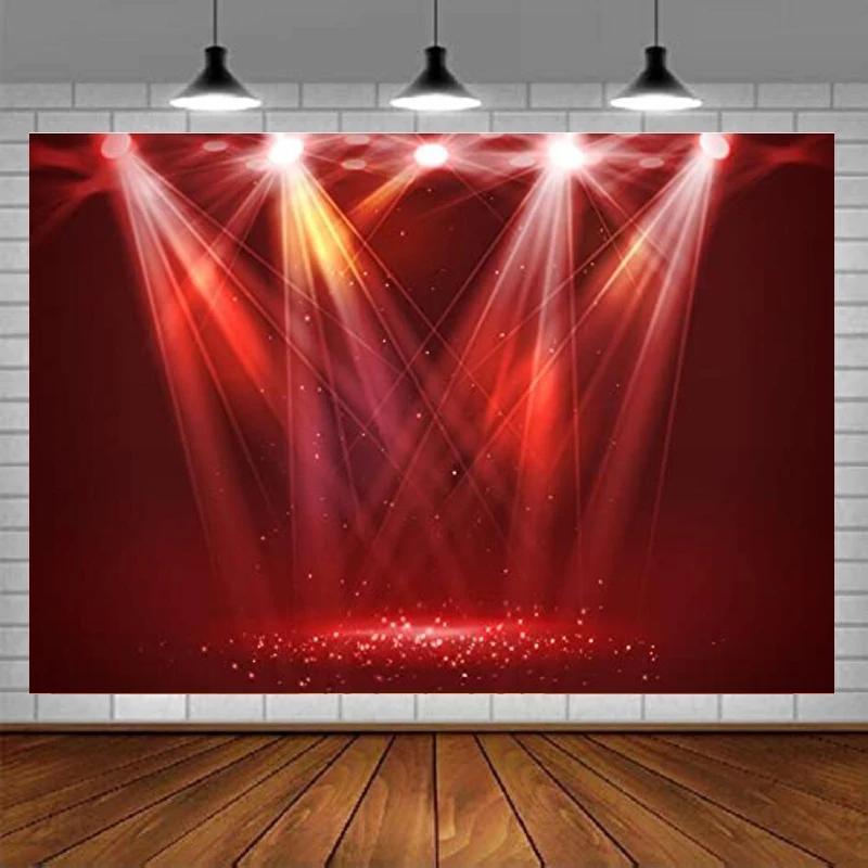 

Photography Backdrop Red Stage Spotlight Musical Hall Club Concert Lighting Nightclub Music Show Live Portrait Shoot Background