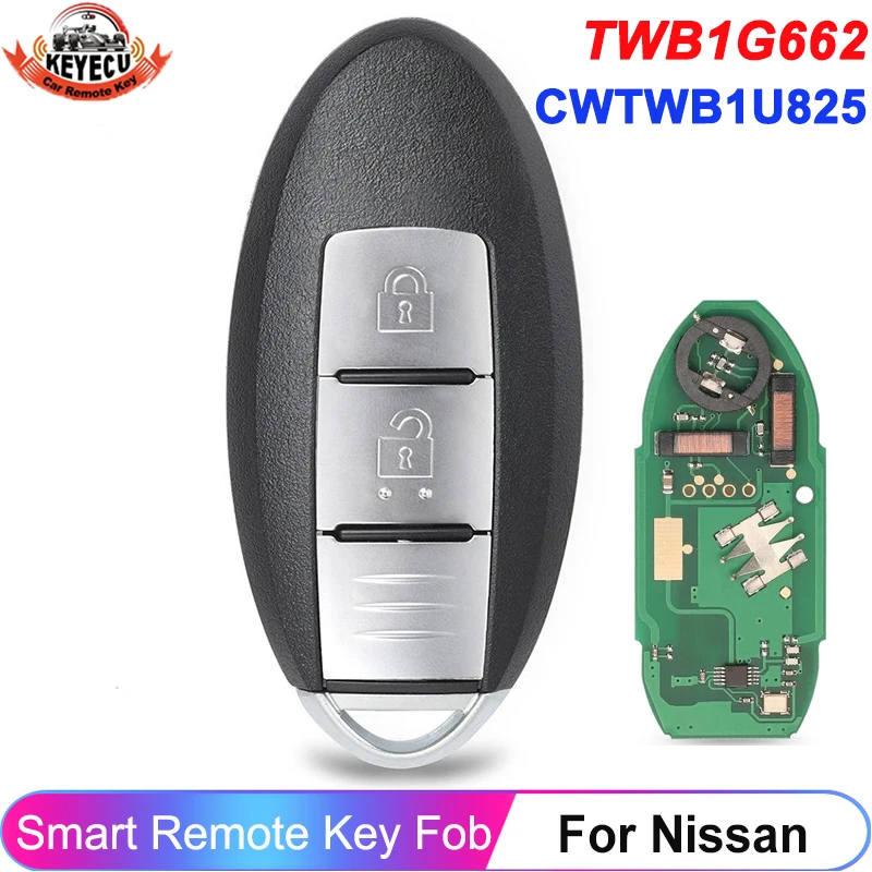 

KEYECU TWB1G662 CWTWB1U825 для Nissan Micra Juke Sentra Patrol Note Navara Tiida Frontier Smart Key 433 МГц ID46 чип дистанционного управления