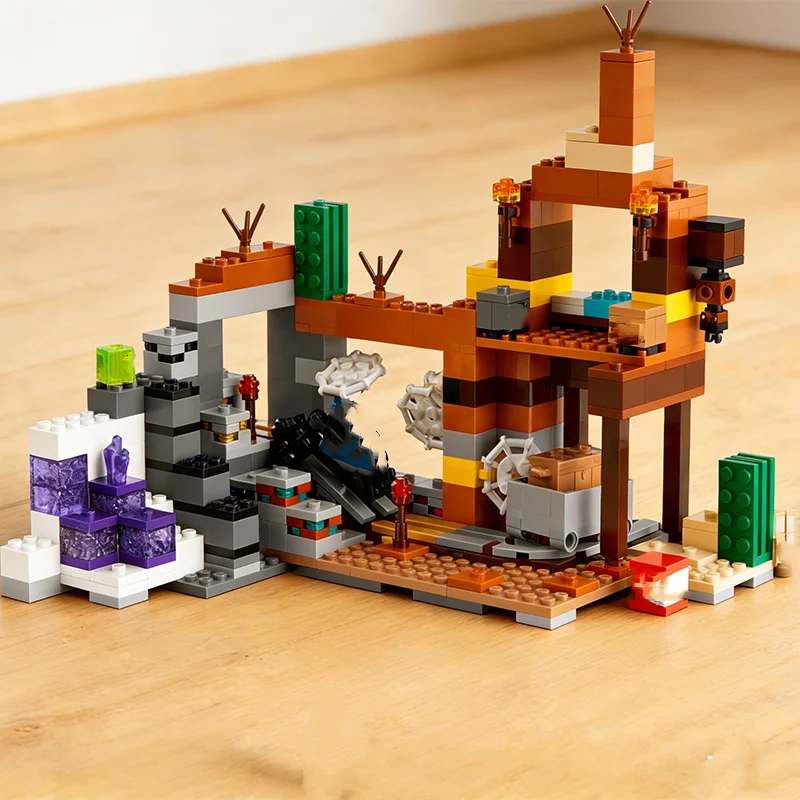 

Third Party MOC Compatible Sets My Pixel World Series Building Blocks 21263 The Badlands Mineshaft Assembly Toys