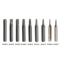 5pcs Hex Screwdriver Bit H4×28mm Small Hex Screwdriver Bits H0.7 H0.9 H1.5 H 2 H3 H4 4mm Hex Shank Hex Screwdriver Bit Hot Sale