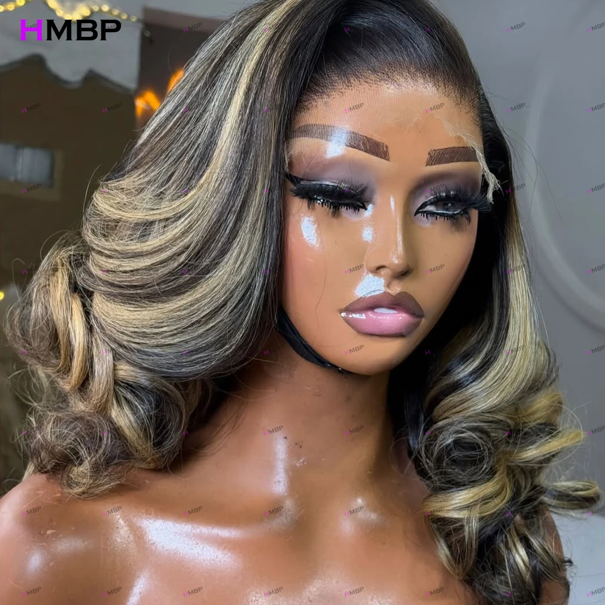 أومبير العسل شقراء سوبر مزدوجة تعادل غلويليس الباروكات شعر الإنسان نطاط مجعد 13x6/13x4 HD الدانتيل الشفاف الجبهة باروكة من شعر طبيعي #3