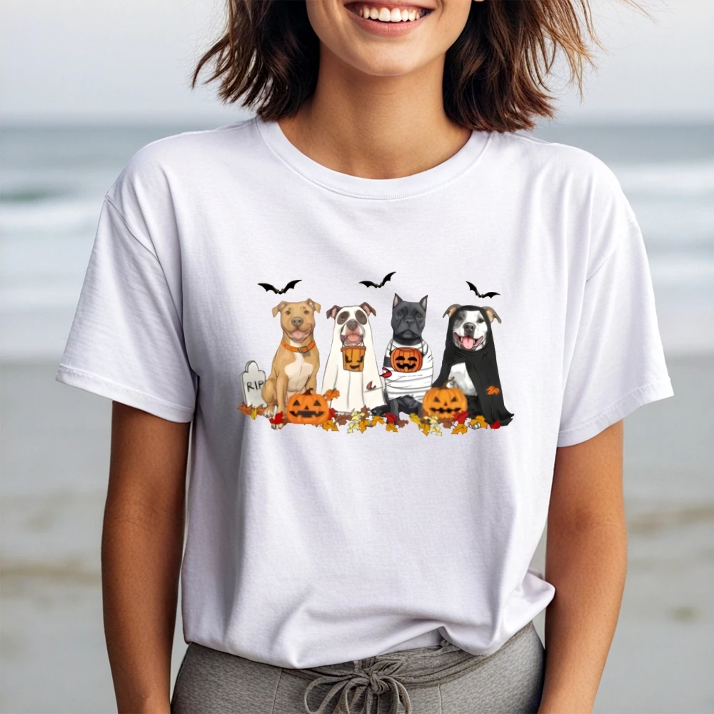 Halloween Honden T-shirt Halloween Thema Top Tee Spookhond Shirt Spookachtige Seizoen Ademende Kleding Leuke Hondenkleding Voor Vrouwen Mannen