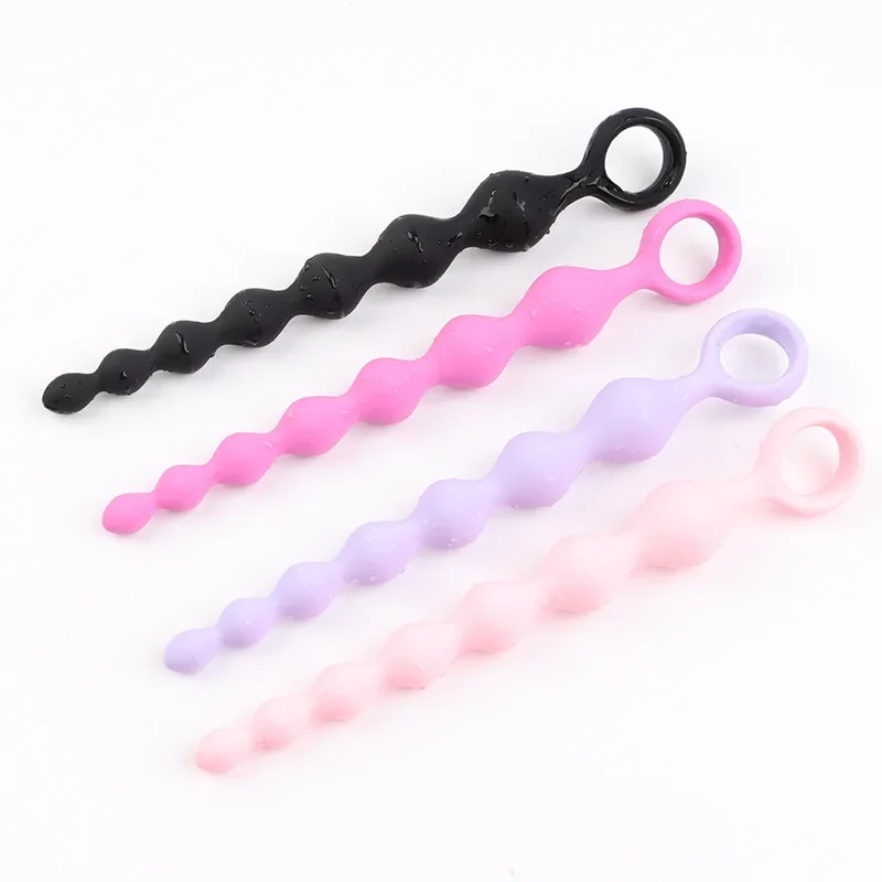 Silicone Anal Plugs Pull Beads Male and Female Rear Anal Expansion Anal Expander Expansion Adult Erotic Products 18+ Sex Toy