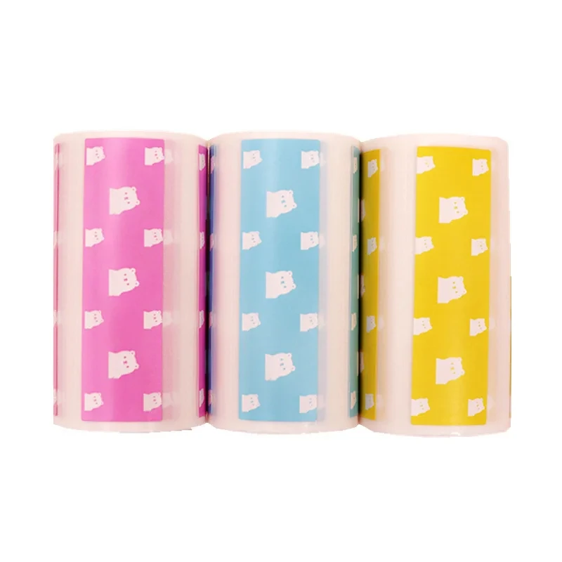 3/5 Rolls Thermal Paper White Colorful Adhesive Sticker Label Paper Print For Pocket Thermal Printer and Kids Instant Camera