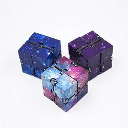 Metal Infinite Magic Cube Anti Stress Fidget Toys Easy Play Hand Spinner Office Cubic Stress Reliever Toys For Kid Children Gift