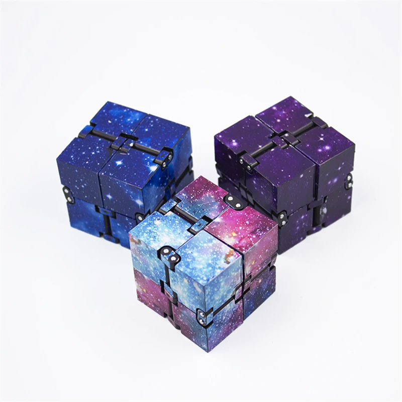 Metal Cube Anti Stress Fidget Toys Easy Play Hand Spinner Office Flip Cubic Stress Reliever Toys  For Kid Adults Autism Gift