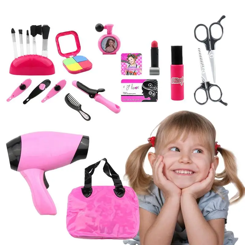 Pretend Makeup Set Kids Toy Salon Play Set Girls Styling Beauty Fashion Kit For Girls Children Birthday Gift