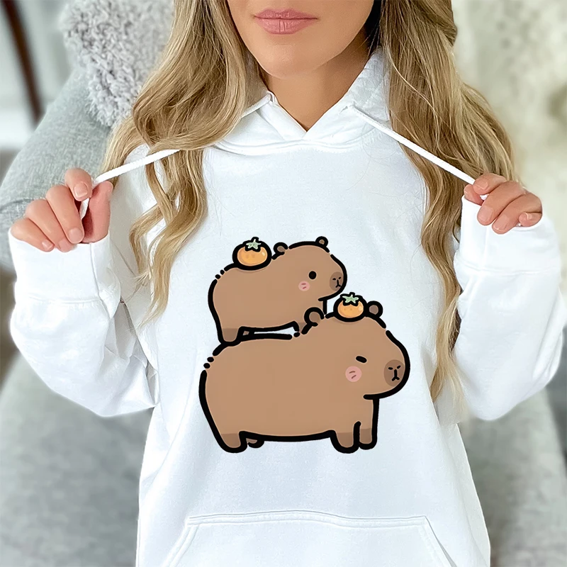 

Cute Capybara Kawaii Cartoon Sweatshirts Women Funny Capybara Lovers Fashion Casual Hoodies Unisex Capybaras Essential Hoodies