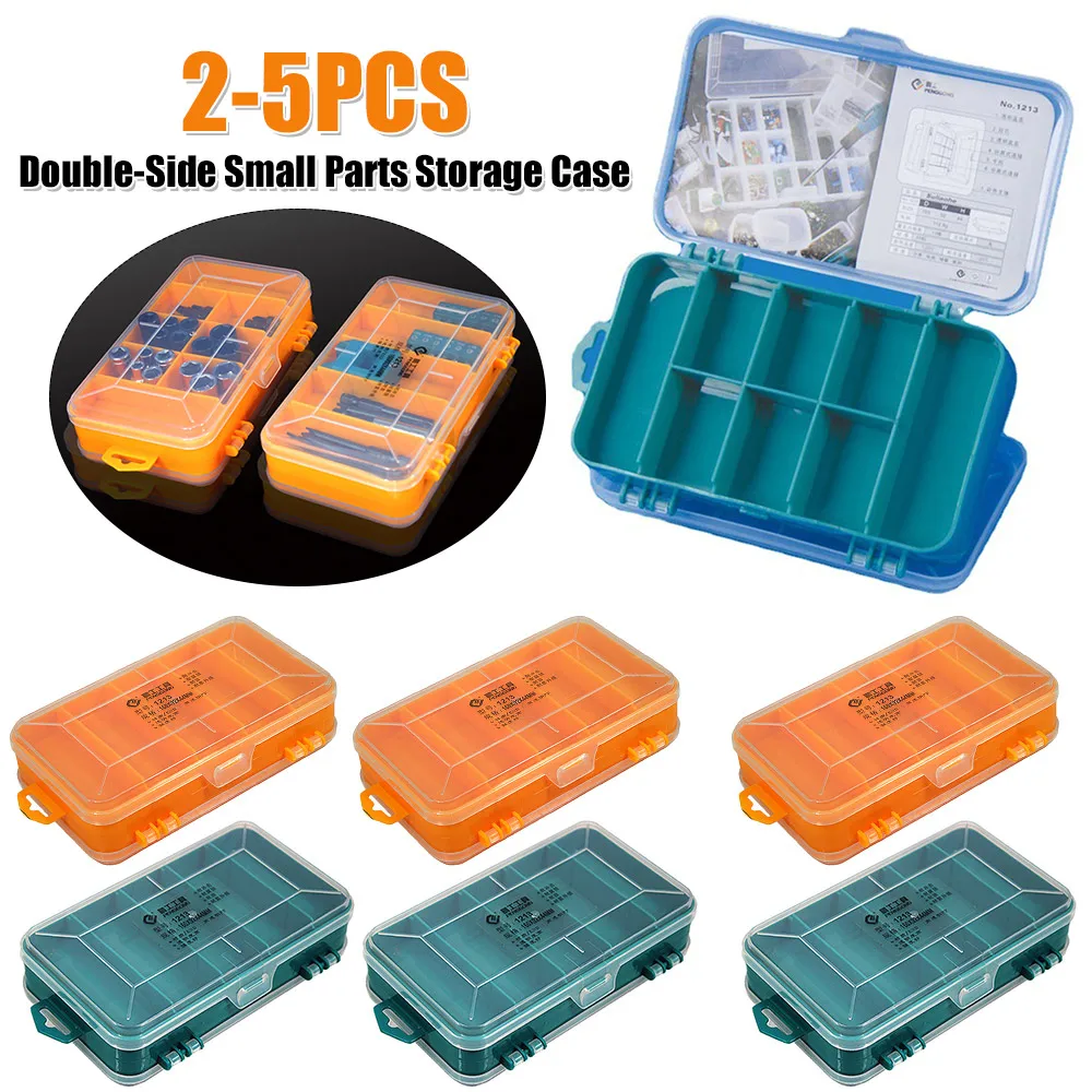 

Double-Side Hardware Organizer Box Transparent Plastic Tool Organizer Compartment Screws Storage Box for Screws Nuts Nails Bolts