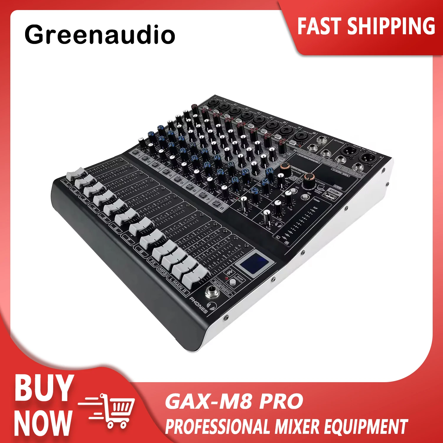 

GAX-M8 Pro 8-channel DJ mixer with 16DSP reverb effect BT5.0 USB mixer for small party performances