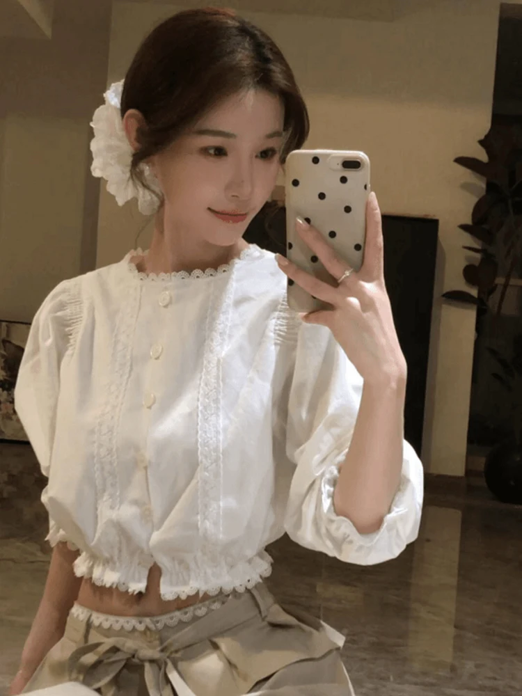 

Lace Trim Lazy High Waist Drawstring Casual Pants Women's Summer New Style Small Size Slimming Long Trousers Sexy Style