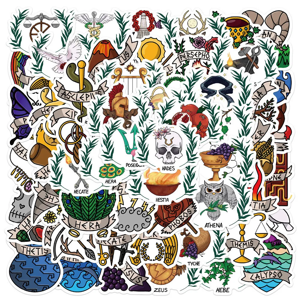 55Pcs Greek Gods Stickers - Decor for Laptop/Notebook/Phone Case/Luggage - Waterproof DIY Decals RecordingYourLife Store