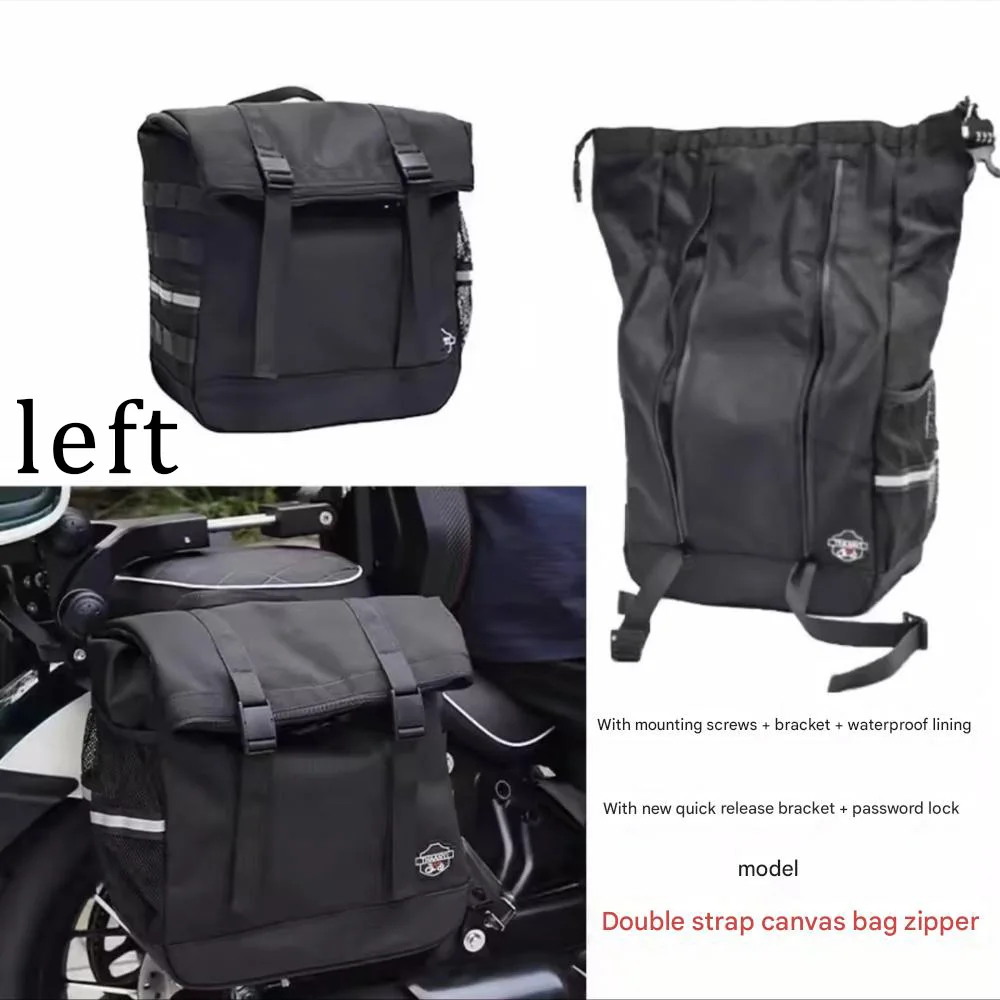Voor QJMOTOR SRV 600-V2 canvas tas lederen opbergtas quick release zijtas srv 600v2 600v2srv 600V2 SRVSide Tas