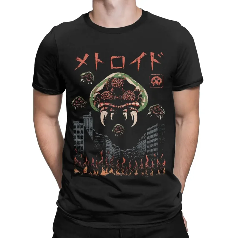 Parasitic kaiju Super Metroid T-shirt for men Game creative pure cotton tee shirt Short Sleeve T shirts graphic printed tops