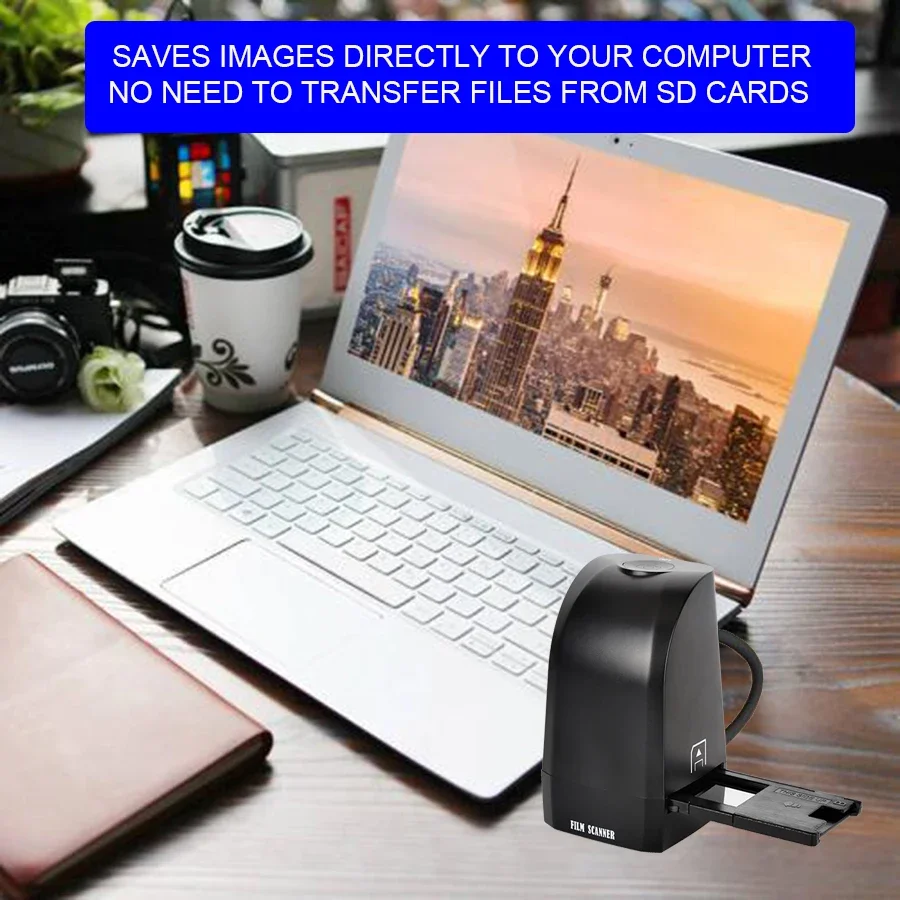 Digital Film Scanner with 8 megapixel CMOS Convert Negative Slide &Film to Digital Photo Support MAC/Windows XP/Vista/ 7/8/10