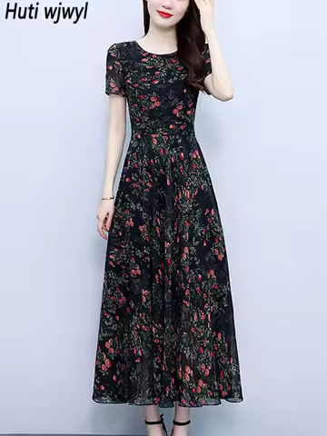 2024 International Brand Luxury Party Evening Dress Women Elegant Bodycon Dress Summer Vintage Floral Short Sleeve Midi Vestidos