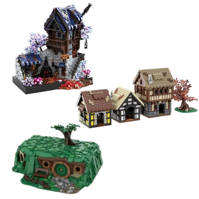 

Spot MOC-213181 198831 117688 Modular medieval architecture DIY building scene small particle assembly building blocks education