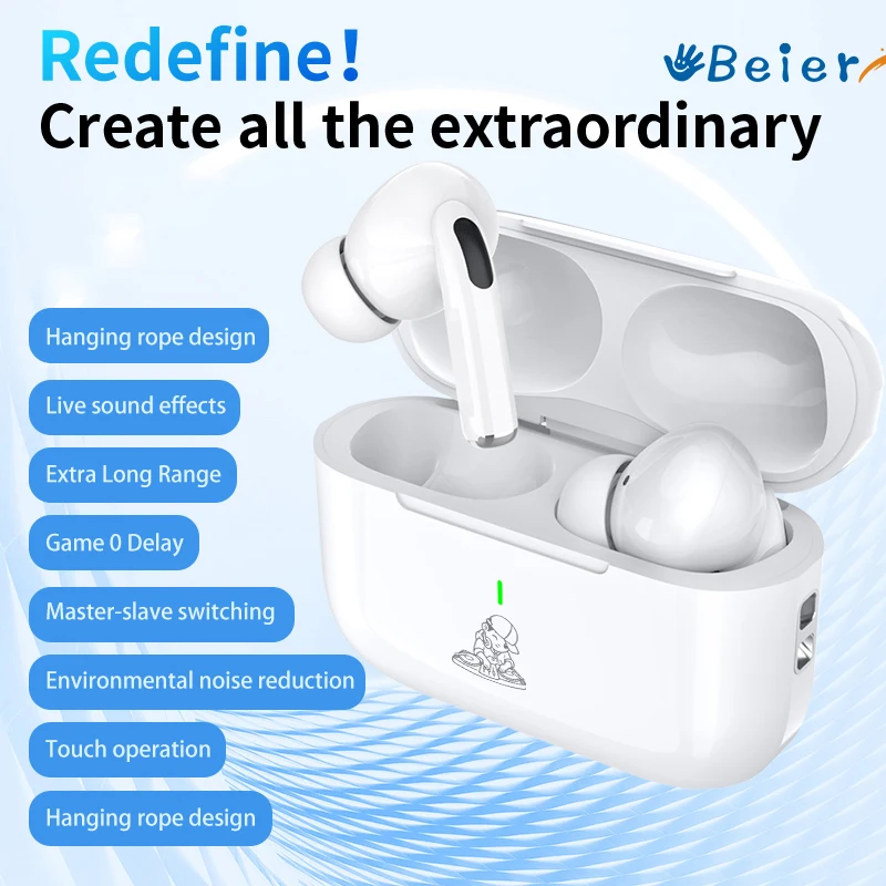 Beier TWS Wireless Earbuds E17ANC Bluetooth 5.3 Earphones Noise Canceling Waterproof Sports Headest In Ear Headphones With Mic