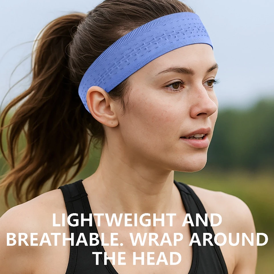 NOFOXO Yoga Headband Wide Sports Headband Sweat Absorbing Breathable Non Slip Badminton Anti Sweat Hairband Sweatband Fitness